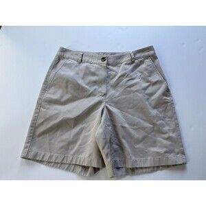 L.L. Bean Women’s Classic Chino Shorts Size 10 Beige Outdoor Mid Rise Khaki
